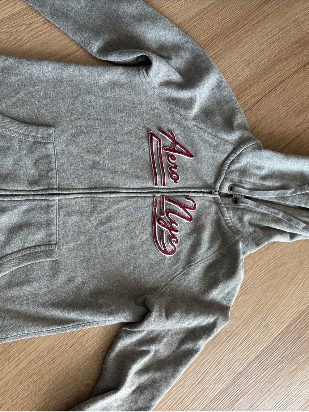 Vintage Aeropostale  Grey Zip-Up Hoodie